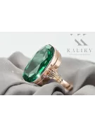 Пръстен Винтидж бижута Смарагд Оригинално ретро 14k розово злато vrc113r